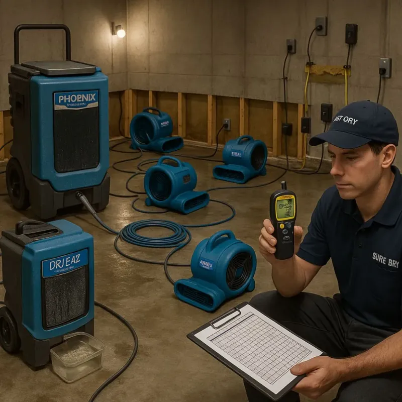 Structural Drying and Dehumidification process in Stilwell, OK